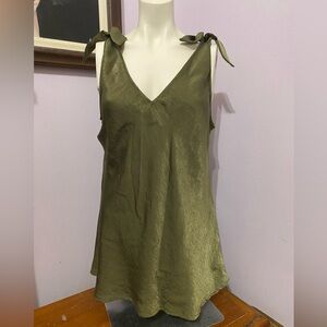 JustFab Sage Green Camisole with Bow Straps